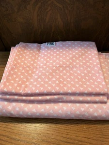 Seltenes PINK Victoria's Secret Doppel flaches Blatt und 2 Etuis rosa/weiß Druck HTF - Bild 1 von 3