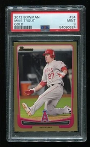 2012 Bowman Gold #34 Mike Trout Angels PSA 9 Mint MSS624 - Picture 1 of 2
