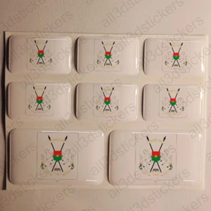 Sticker Burkina Faso Resin Domed Stickers Burkina Faso Coat of Arms 3D Vinyl Car - Picture 1 of 1