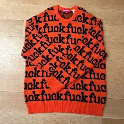 Supreme Orange F*** Sweater Medium Never Worn - Image 1 of 2