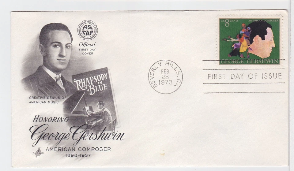 TurtlesTradingPost- George Gershwin, Composer 1973 FDC #1484- Artcraft Cachet - Image 1 of 1