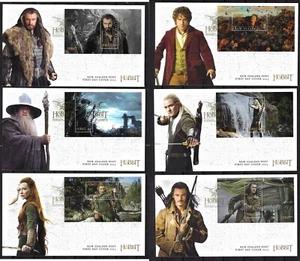 NUEVA ZELANDA 2013 El Hobbit: La desolación de Smaug, juego de 6 M/S FDC - Imagen 1 de 3