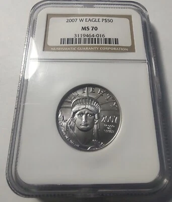 2007 W Platinum Eagle 1/2oz NGC MS70 Burnished $50 - Image 1 of 3