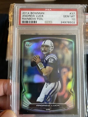 2014 Bowman Andrew Luck Rainbow Foil PSA 10 - Image 1 of 2