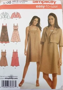 Simplicity 3738 Fashion Sew Pattern UNCUT Sun Dress Jumper Jacket 14 16 18 20 22 - Picture 1 of 8