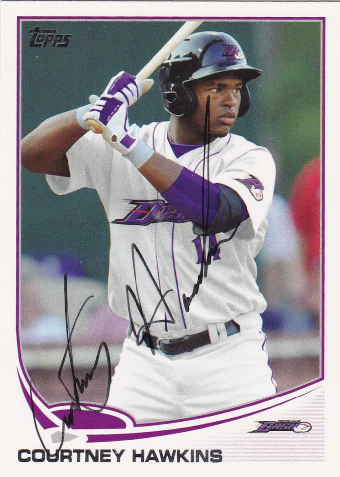  CARTÃO DE ESTREIA PROFISSIONAL ASSINADO COURTNEY HAWKINS WINSTON-SALEM DASH CHICAGO WHITE SOX - Imagem 1 de 1