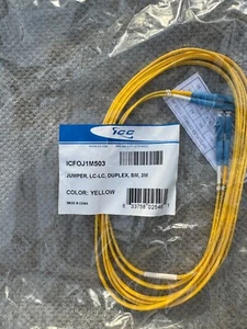 ICC ICFOJ1M503 LC Duplex Single-mode 9/125 (OS1) Fiber Optic Patch Cable in Yell - Picture 1 of 1