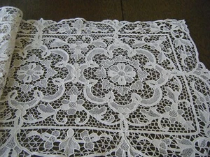Antique runner needle lace "Zele" Brussel Belgium linen handmade. - Picture 1 of 9