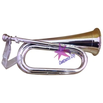 CC Professional British Army Bb Bugle Silver Plated Tune able/Bb Bugle Silver, N - Image 1 of 4