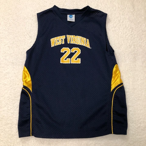 WEST VIRGINIA MOUNTAINEERS BASKETBALL JERSEY Boys Y L DARK BLUE GOLD NCAA WVU 22 Cover