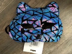 Cat Eye Face Mask - Sequins Sparkly Cosplay Costume Masquerade Halloween Costume - Picture 1 of 3