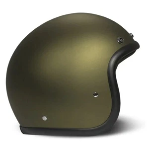 DMD Jet Retro Low Profile Open Face Motorcycle Helmet - Olive Gold - Picture 1 of 4