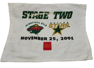 2001 Minnesota Wild vs Dallas Stars Xcel Energy Center Rally Towel NHL Hockey - Image 1 of 4
