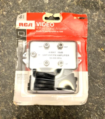 RCA ® VH140R 10 dB Video 4 Way Signal Amplifier - New Factory Sealed - Image 1 of 4
