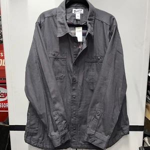 Duluth Trading Men’s Canvas Flannel Lined Snap Button Shirt Jacket Gray 2XL NWT - Picture 1 of 15