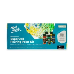 Mont Marte Premium Hexagonal Super Cell Pouring Paint Kit 23pc - Picture 1 of 3