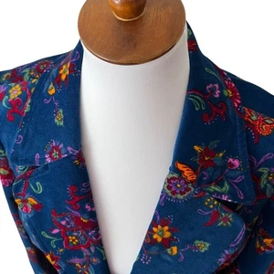 Modcloth XL Blazer Fall Jacket Corduroy Stretch Boho Jacket 70s Retro Cottage  - Picture 1 of 14
