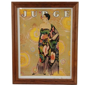 Revista Judge Octubre 1926 Mantón Hay Moda París 12x15" Lienzo Enmarcado - Imagen 1 de 12