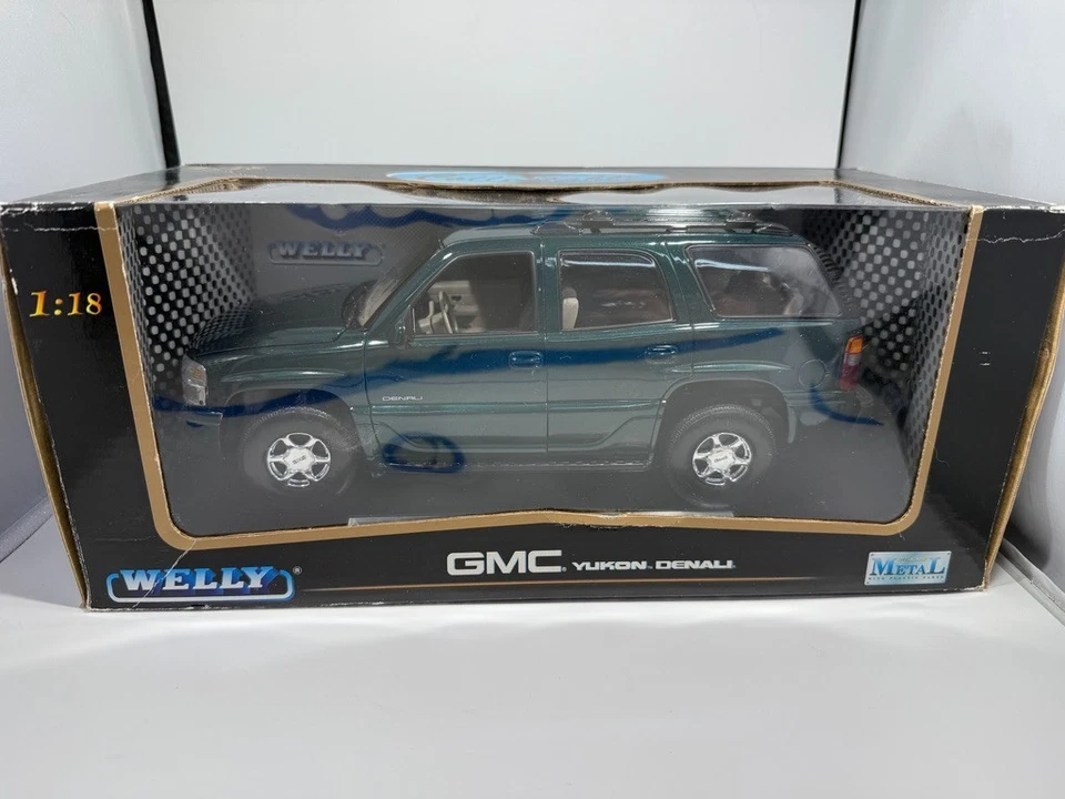 1/18 Welly GMC Yukon Denali GMT800 Diecast Dark Green RARE! US Seller 9863W - Image 1 of 4