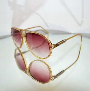 BEAUTIFUL Pilot Sunglasses Purple Lens Clear Transparent Frame Vintage - Picture 1 of 7