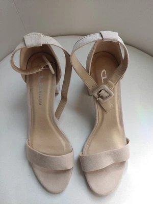 CL by Laundry Size 8 Beige Sandals Faux Suede - Image 1 of 4