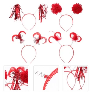 4 Pezzi Cerchietto San Valentino Pompon Fasce per Donna Adulto Vacanze - Foto 1 di 12