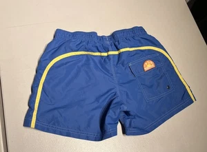 Sundek Shorts Men's Small Blue Yellow Board Trunks Beach Surf Lined Fish - Picture 1 of 9