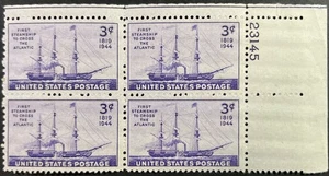 U.S. Scott #923, P.B. of 4, First Atlantic Steam Crossing 125th Anniv, F-VF, MNH - Picture 1 of 2