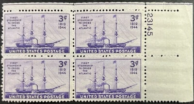 U.S. Scott #923, P.B. of 4, First Atlantic Steam Crossing 125th Anniv, F-VF, MNH - Image 1 of 2