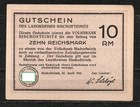 Notgeld 1945 - 10 Reichsmark - Landkreis Bischofteinitz -  heute Horsovsky Týn