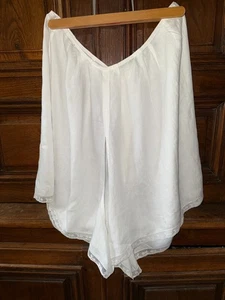 Ancienne culotte fendue  en pur fil de coton , brodée, époque Art Déco (C2) - Picture 1 of 6