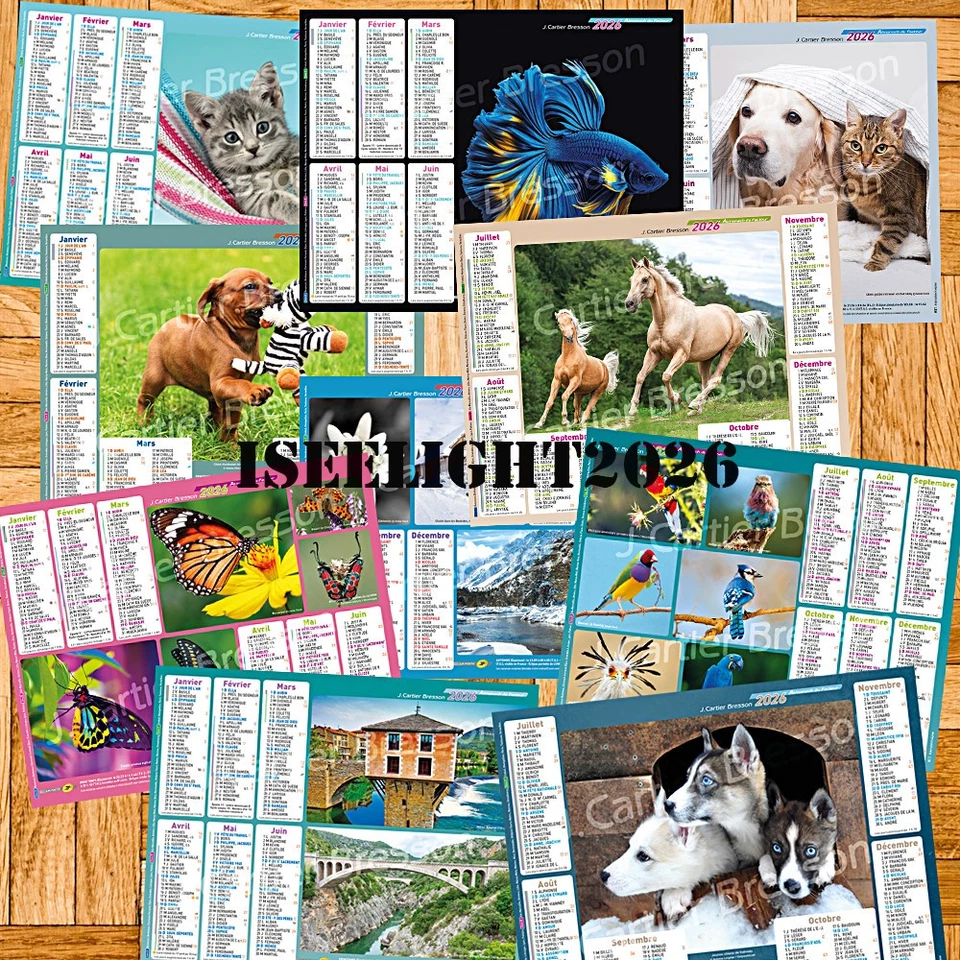 La Poste Almanac Calendars 2026 Landscapes Animals Dogs Cats Flowers - Image 1 of 1