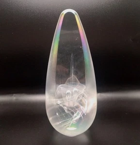 1998 Brian Maytum dichroitische Glasskulptur Briefbeschwerer 6" Bio Träne Wirbel - Bild 1 von 15