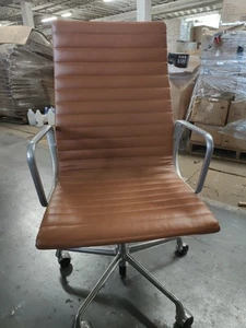 2016 Eames Herman Miller High Executive Aluminum Group Desk Chair leather EA337 - Picture 1 of 13