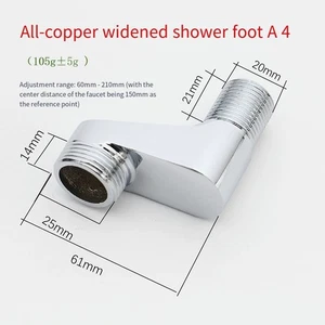 4 point Angle Elbow Fittings Thickened Reducer Bends for Shower Head Accessories - Picture 1 of 24