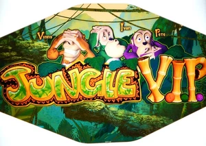 GENUINE SLOT MACHINE TOPPER INSERT "JUNGLE V.I.P." ACRYLIC IGT GAMING EX 16" - Picture 1 of 4