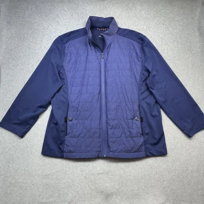 Johnston & Murphy XC4 Jacket Mens XXL Blue Quilted Hybrid Full Zip Golf Pockets - Image 1 of 4