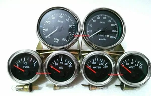 For Smiths Replica Kit- Elec Temp + Oil + Fuel + Volt Gauge+Speedo +Tacho 85 mm - Picture 1 of 4