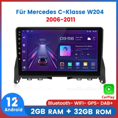 Für Mercedes Benz C-Klasse W204 2006-2011 Carplay Autoradio GPS NAVI 2+32GB DAB+ - Bild 1 von 4