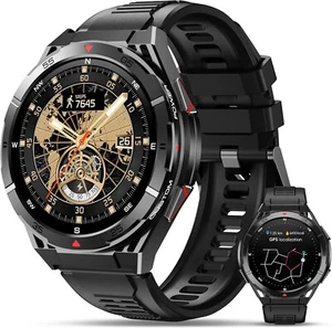 OUKITEL BT12 Military Smart Watch for Men GPS (Answer/Make Calls) 480mAh - Black - Picture 1 of 9