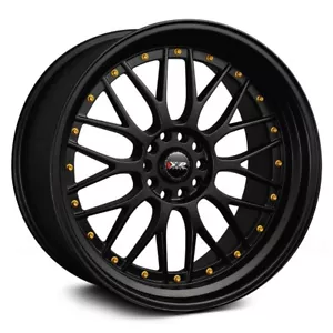 (1) 19x8.5 +25 XXR 521 5x114.3,5x120 Black / Gold Rivets Wheel - Picture 1 of 2
