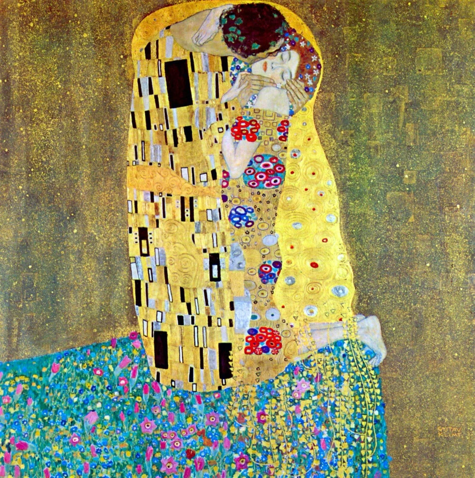 The Kiss 2 by Gustav Klimt Giclee Fine Art Print Reproduction on Canvas