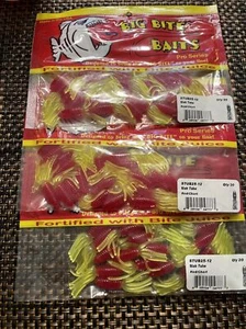 Big Bite Baits 1.75" Slab Tube Stub25-12 Red/Chart 3 Packs of 20 NEW - Picture 1 of 1