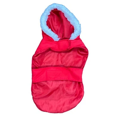 Abrigo Simply Dog Rojo Estilo Puffer Imitación Sherpa Borde Capucha Medio Corazón Arco Usado en Excelente Condición Leer Foto 1 de 4