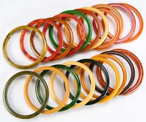 Lot of Twenty Vintage Bakelite Bangles & Spacers - Good Condition - Picture 1 of 1
