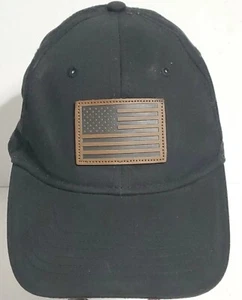 Black US Flag Patch Logo Adjustable Strapback Hat Ball Cap Ships Fast - Picture 1 of 7