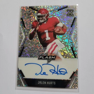 Jalen hurts signed/auto'd 2020 Leaf Flash Rookie Auto - Image 1 of 2