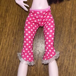 Monster High Dead Tired Draculaura Pink White Polka Dot Pajama Bottoms Only - Picture 1 of 4