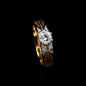 Ring Diamond Gents Gold Yellow 14k Gent's Size White Solitaire 5.8mm dia Helios - Picture 1 of 4