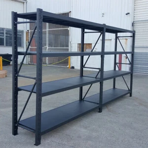 4M Matte Black Heavy Duty Workshop Racking Storage Shelving Garage Shelves Racks - Picture 1 of 21